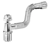 Sifão Tubo Extensível Universal Cromado Com Copo e Canopla Ref350