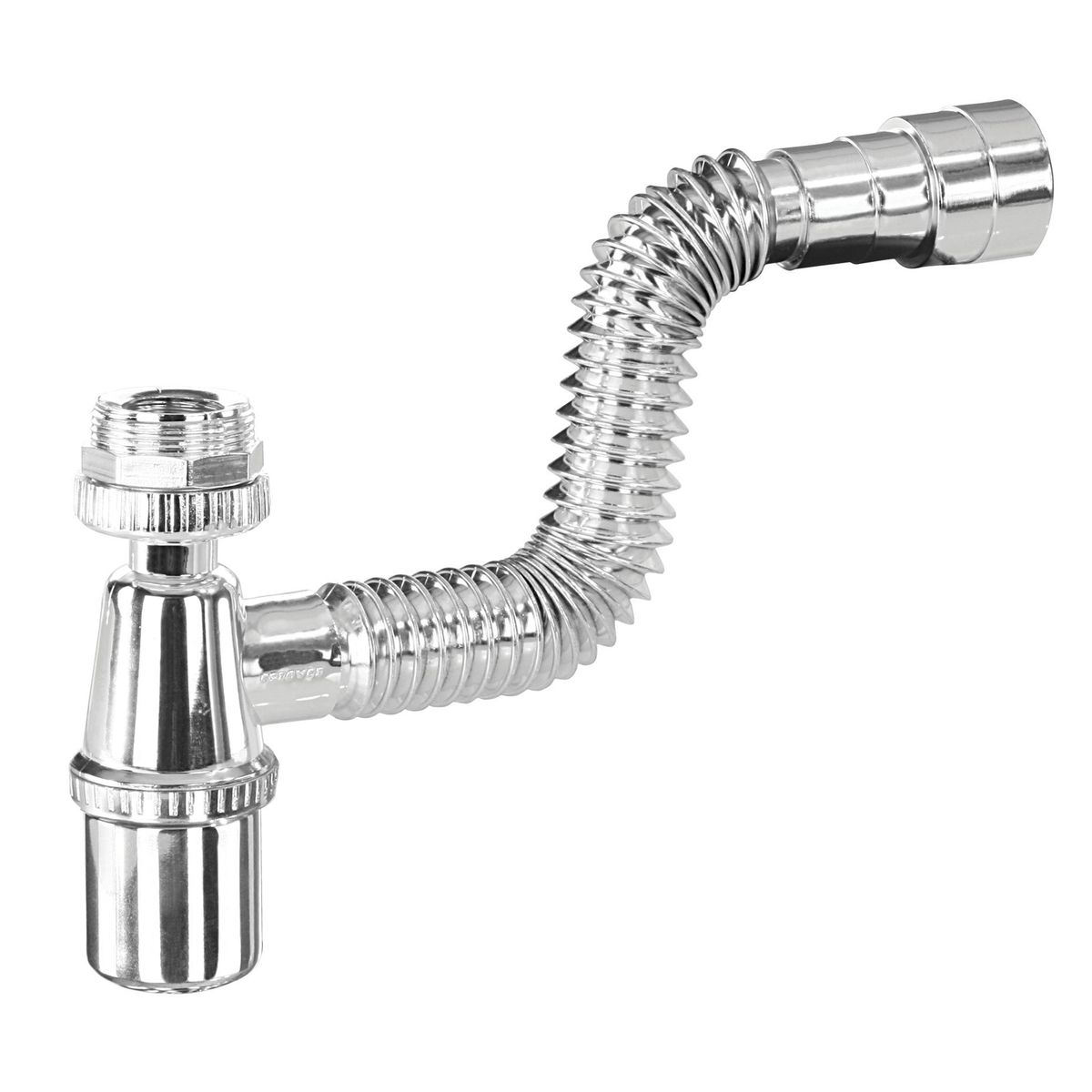 Sifão Tubo Extensível Universal Cromado Com Copo e Canopla Ref350, marca Esteves - Foto Principal