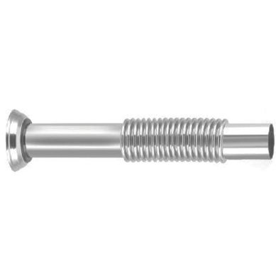 Tubo Sada Flexivel Metal Sifo Lavatrio ou Cozinha, Cromado, 15x45x7cm