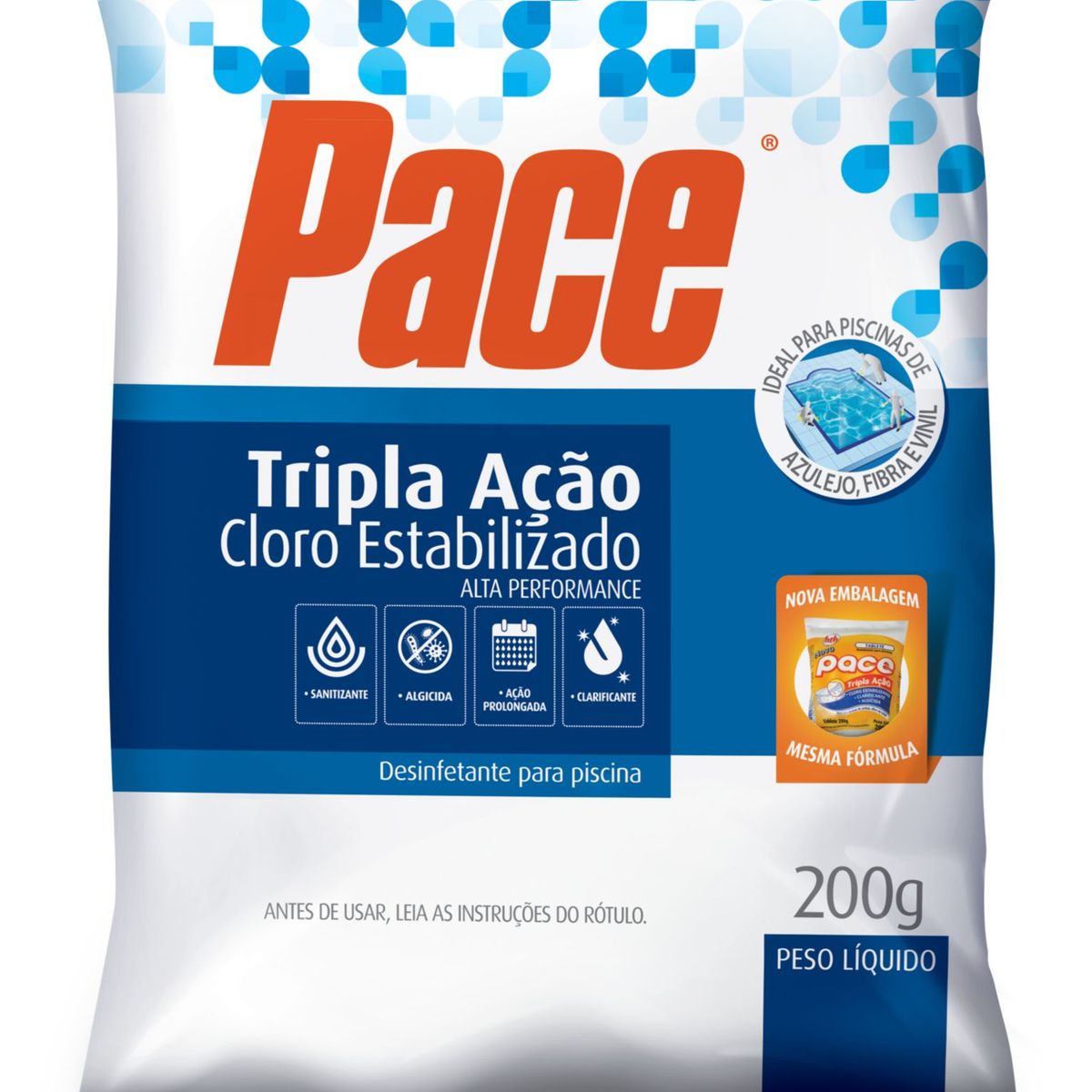Pace Pastilha Tripla Ação Cloro Estabilizado 200g Branco, marca Pace - Foto Principal