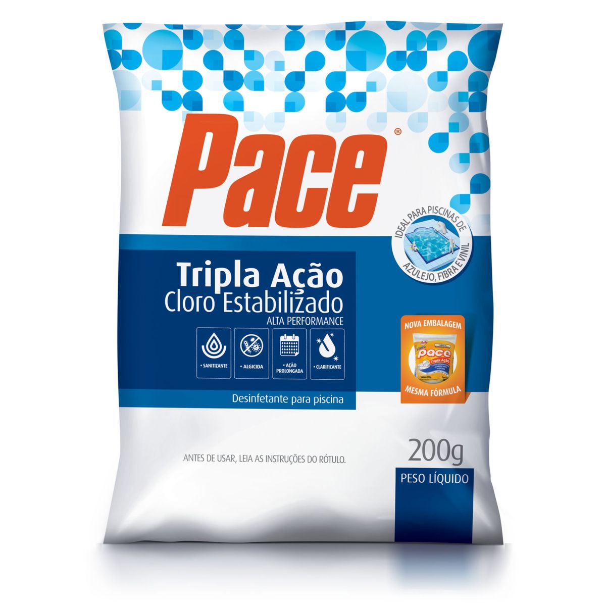 Pace Pastilha Tripla Ação Cloro Estabilizado 200g Branco, marca Pace - Foto Principal
