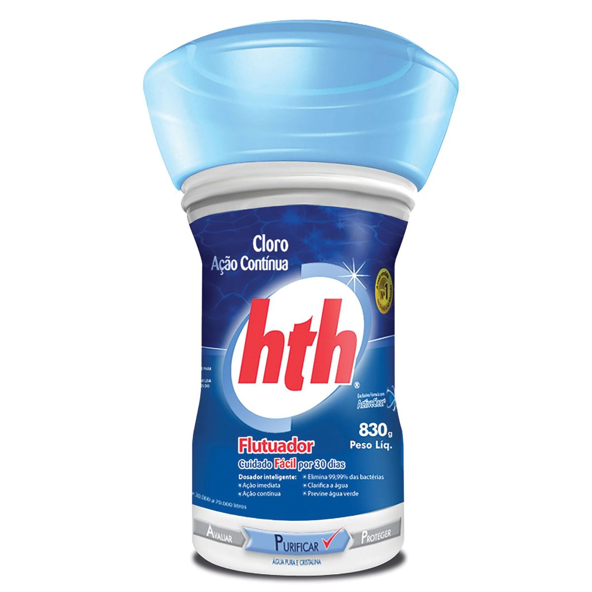 Cloro Flutuador Hth Para Piscinas Ação Imediata 830g, marca Hth - Foto Principal