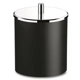 Lixeira Plástica com Tampa Inox, Preto, 18.5X23cm