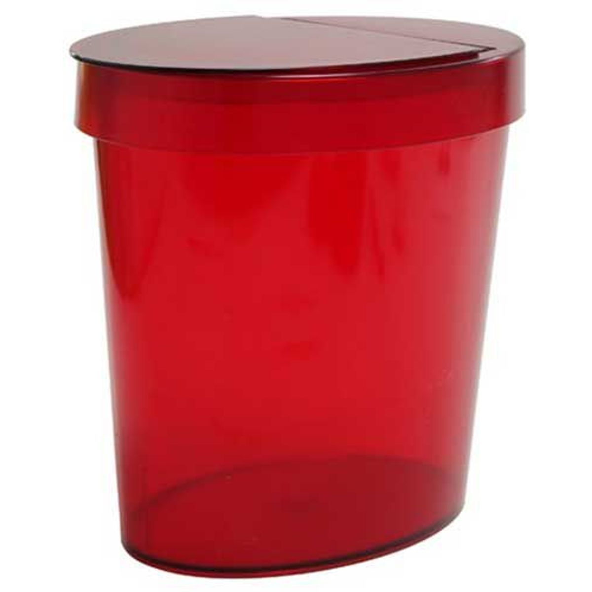 Lixeira Oval Retro Vermelho 26x18x24cm, marca Coza - Foto Principal