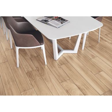 Porcelanato Abitare Bege HD Acetinado 19x117cm Caixa 1,33m Retificado Bege Cecrisa