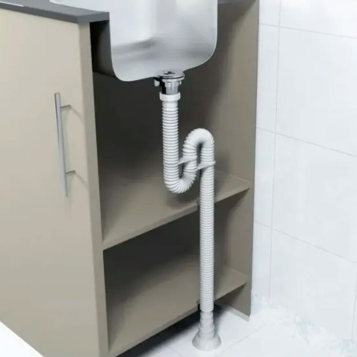 Sifão Tubo Extensível Universal 1,7M Branco Com Suporte, marca Censi - Foto 2