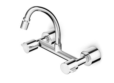 Torneira Misturador de Parede para Cozinha Fit Bica Mvel Alta Extensvel Articulada Cromado