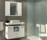 Gabinete de Banheiro com Cuba 80cm Branco Darabas