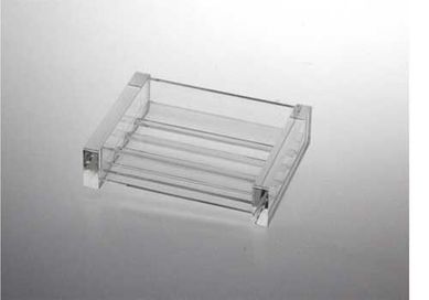 Saboneteira de Mesa Quadrada Ref 454Cr, Cristal, 8X9X17cm