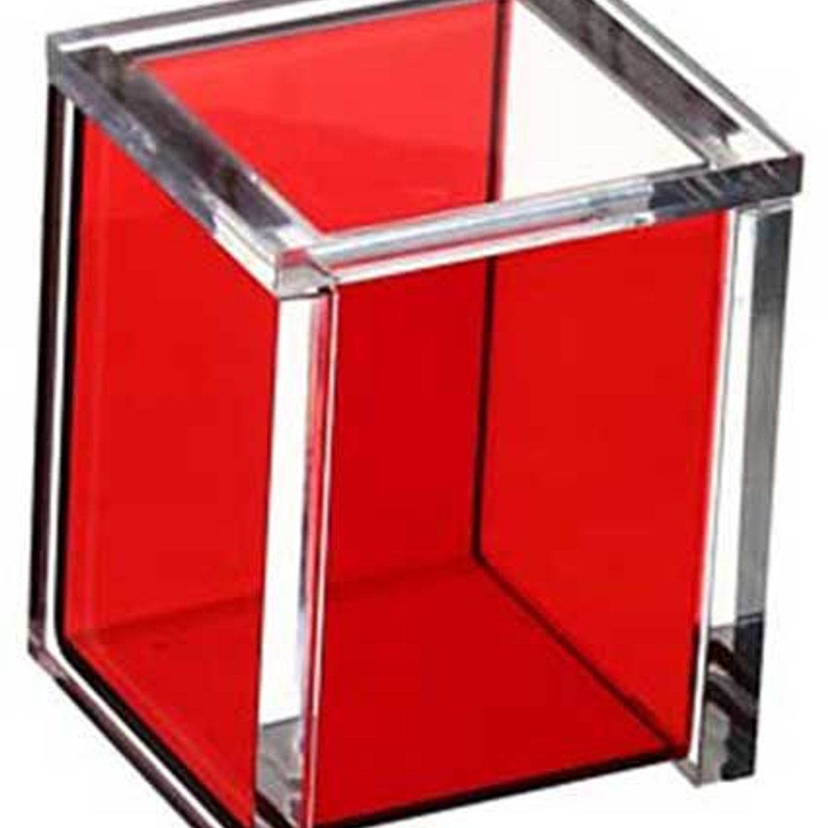 Porta Algodão Quadrado REF-453 com 1 Aba Lateral 11x9x8cm Vermelho, marca Formacril - Foto Principal