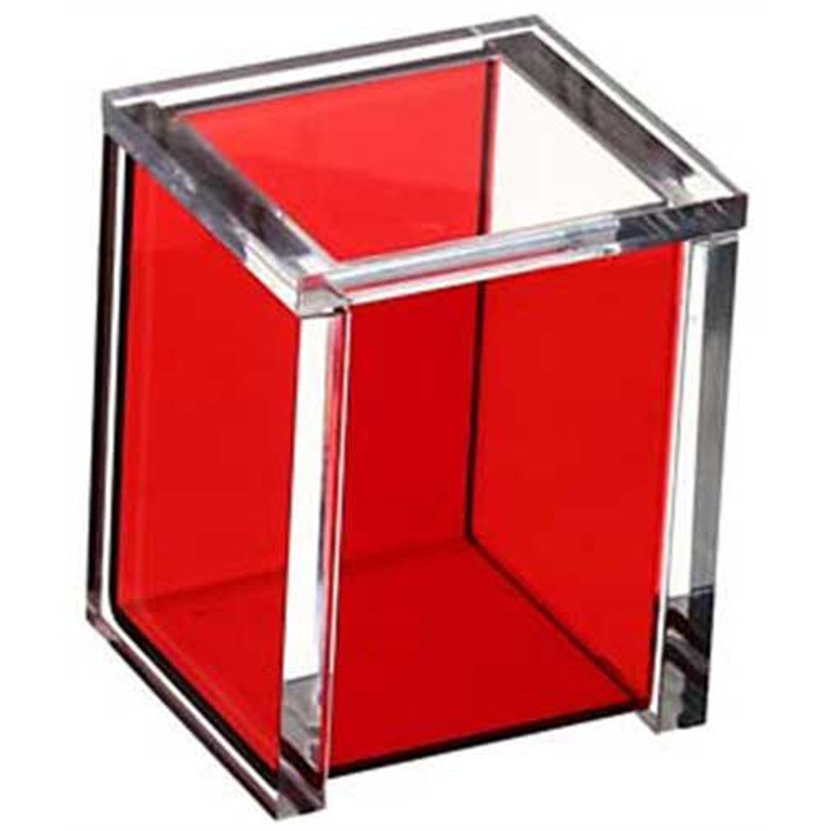 Porta Algodão Quadrado REF-453 com 1 Aba Lateral 11x9x8cm Vermelho, marca Formacril - Foto Principal