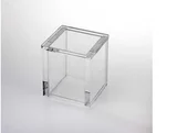 Porta Algodão Quadrado REF-453 com 1 Aba Lateral 11x9x8cm Cristal