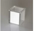 Porta Algodão Quadrado REF-453 com 1 Aba Lateral 11x9x8cm Branco Formacril