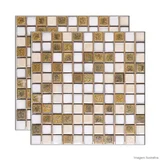 Pastilha de Porcelana PL8472 30x30cm Branco e Dourado