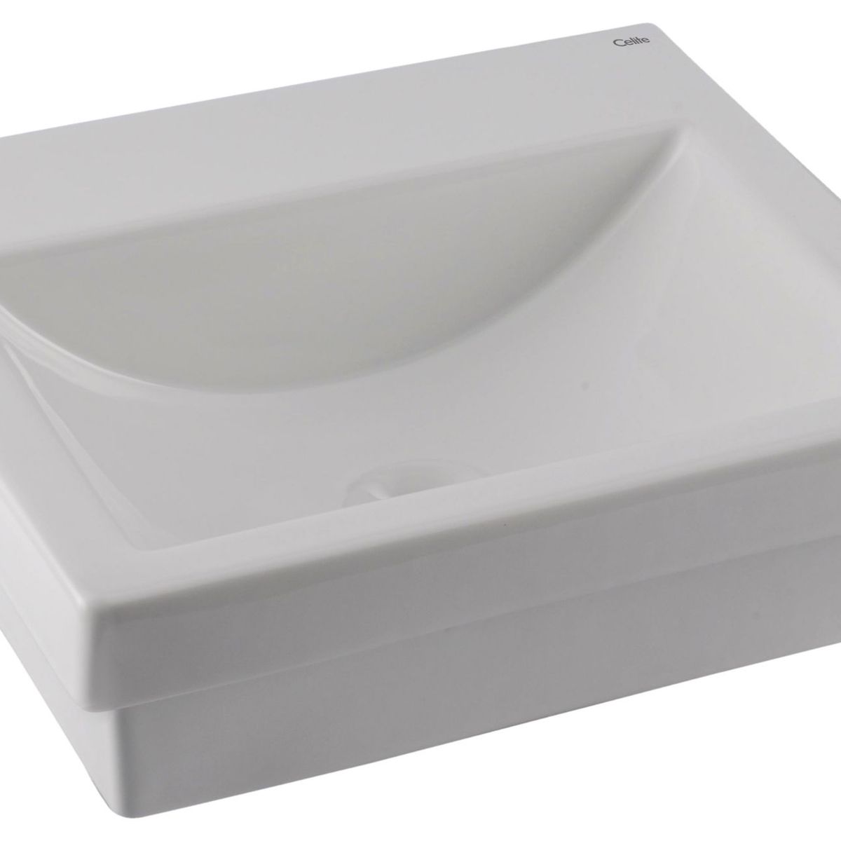 Cuba de Sobrepor Retangular com Mesa Branca 41x35cm Basic Q7 Roca, marca Celite - Foto Principal