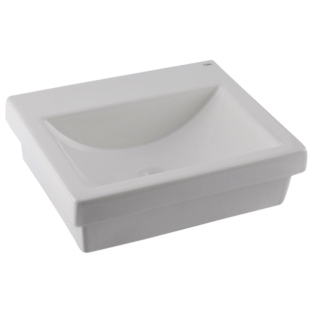 Cuba de Sobrepor Retangular com Mesa Branca 41x35cm Basic Q7 Roca, marca Celite - Foto Principal