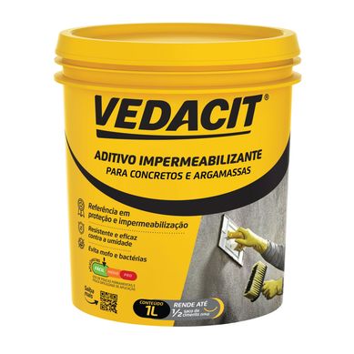Aditivo Impermeabilizantes para Concreto e Argamassas Pote 1 Litro Vedacit