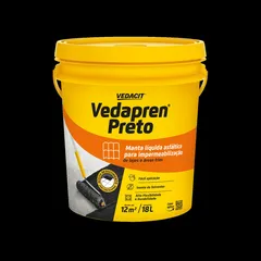 Manta Liquida Impermeabilizante Acrilico Vedapren Preto Balde 18 Litros Vedacit