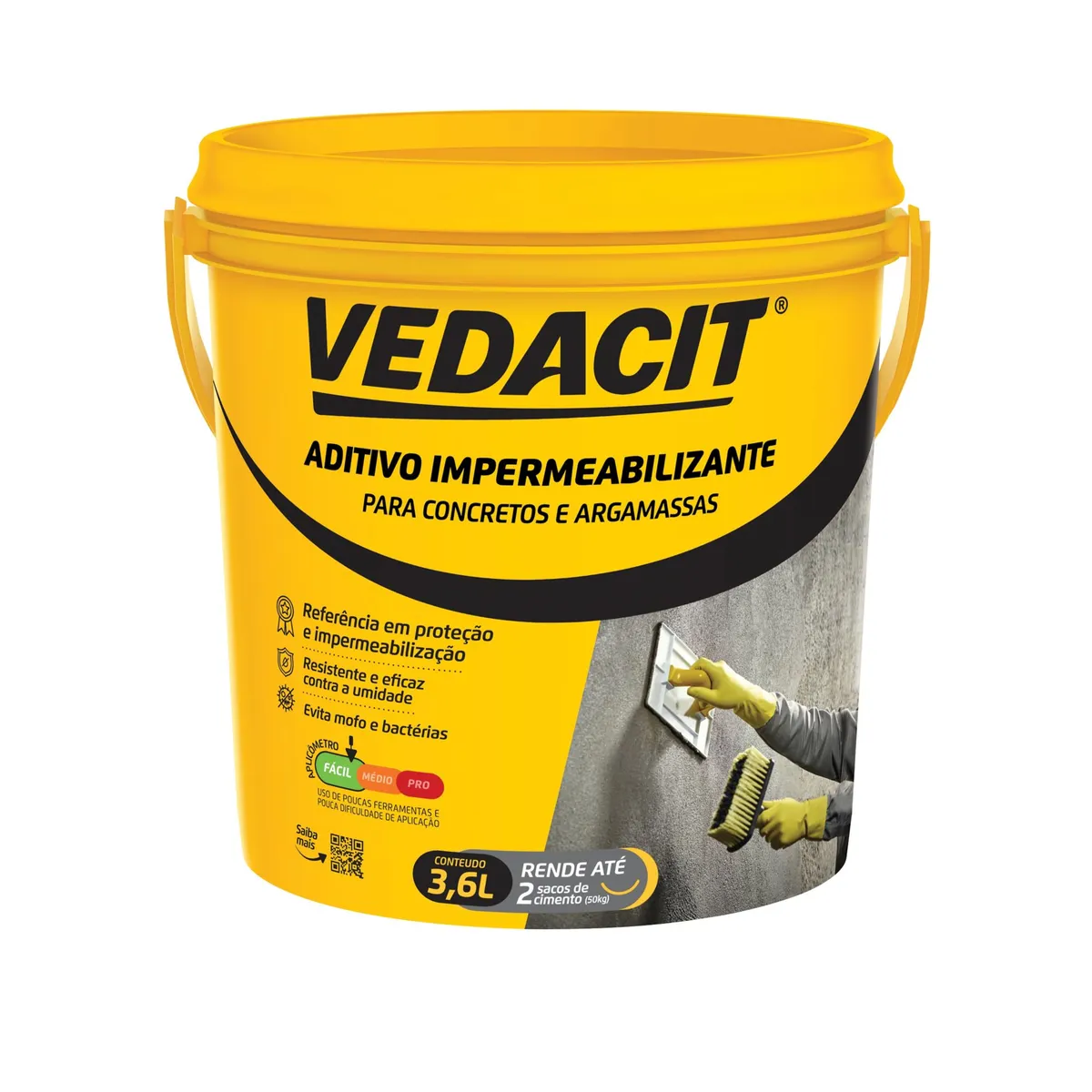 Aditivo Impermeabilizantes para Concreto e Argamassas Galão 3,6 Litros Vedacit, marca Vedacit - Foto 2