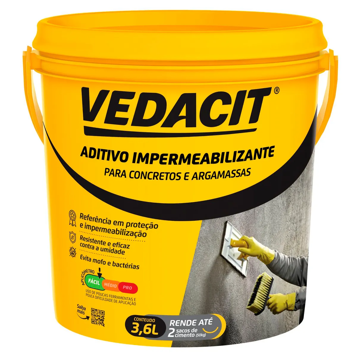 Aditivo Impermeabilizantes para Concreto e Argamassas Galão 3,6 Litros Vedacit, marca Vedacit - Foto Principal