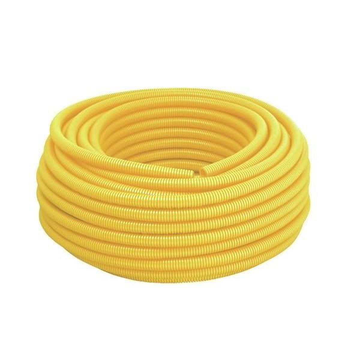 Eletro Corrugado PVC Flexível  25mm x 7 metros Amarelo, marca Tigre Conexões - Foto Principal