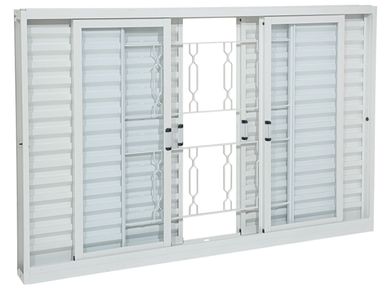 Janela Veneziana Ao Branco 6 Folhas Elo Central 100x200x12cm Pratika