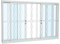 Janela de Correr Aço Branco 4 Folhas Elo Central 100x120x12cm Pratika