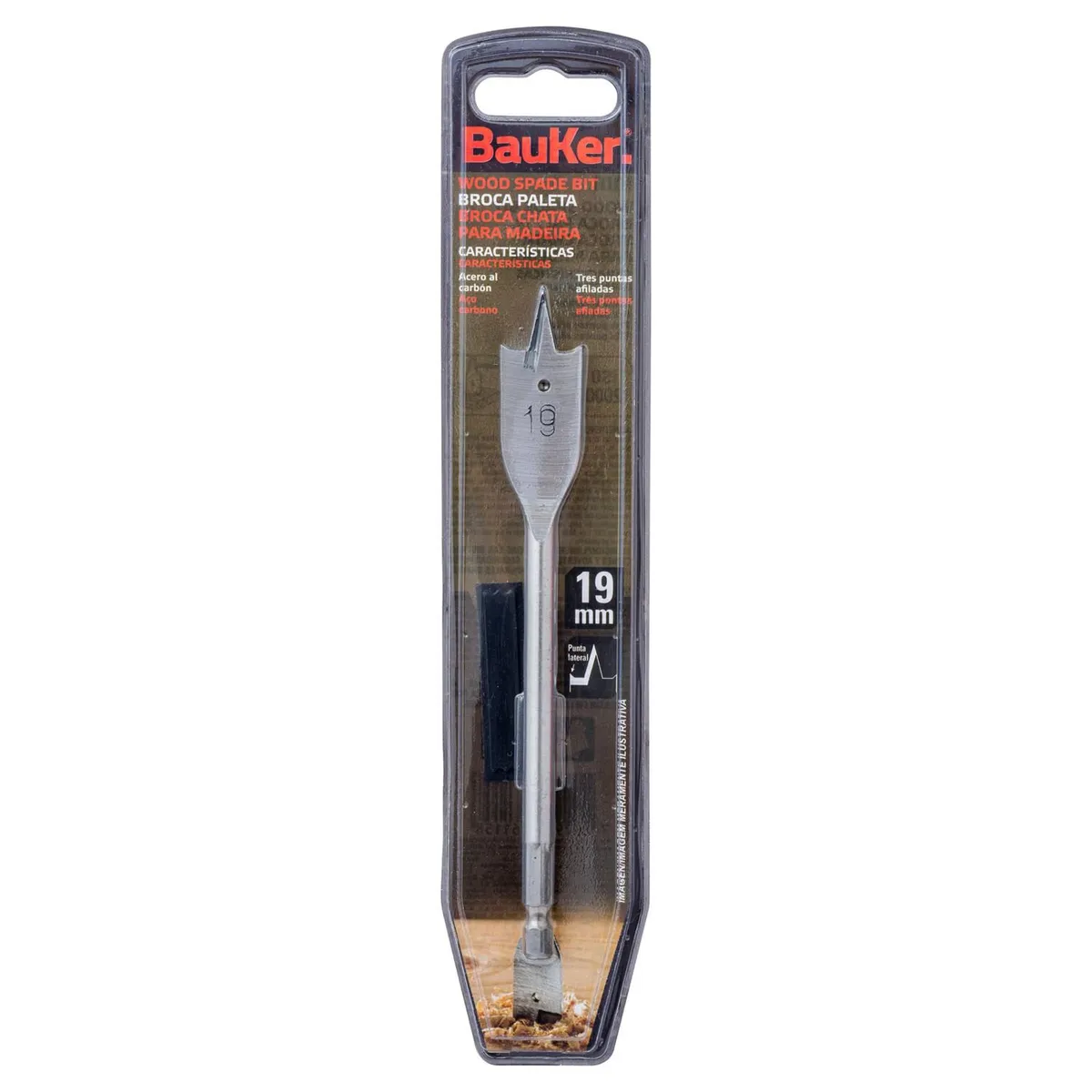 Broca Chata para Madeira 19mm 1 Unidade Bauker, marca Bauker - Foto 2