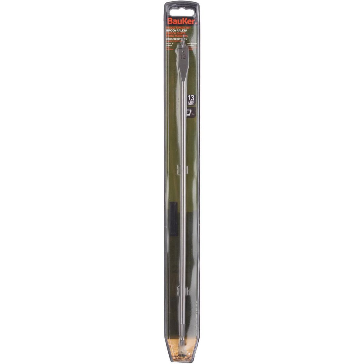 Broca Chata Extra-Longo Madeira, 13mm, marca Bauker - Foto 2