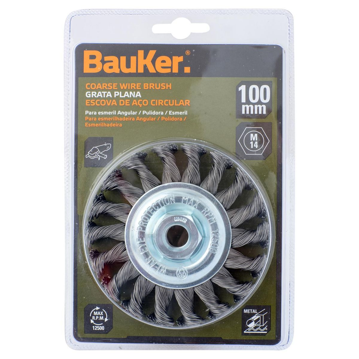 Escova Circular Aço Torcido 4", marca Bauker - Foto 2