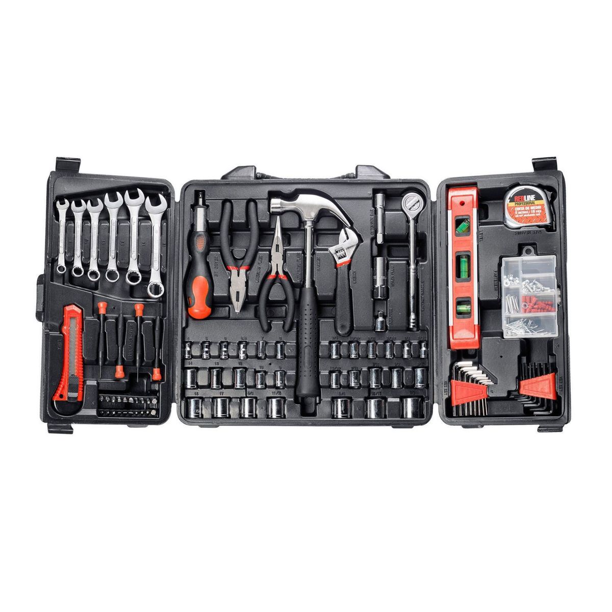 Kit de Ferramentas Manuais 250 Peças, marca Redline - Foto Principal