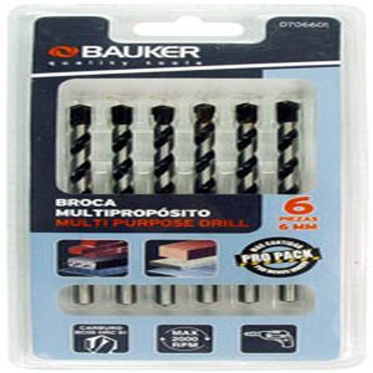 Conjunto Broca Multipropósito 6 Peças Preto Bauker, marca Bauker - Foto Principal