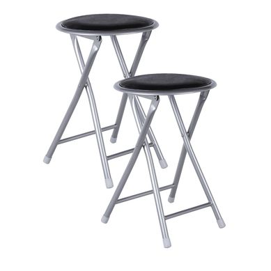 Kit com 2 Bancos Dobrveis 45x30cm Preto Casa Bonita