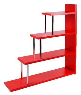 Estante 3 Portas 108x120x25cm Vermelho e Branco