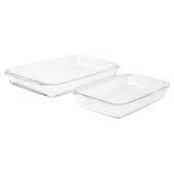 Kit de Assadeiras Retangular com 2 Peças Vid Hdy Transparente