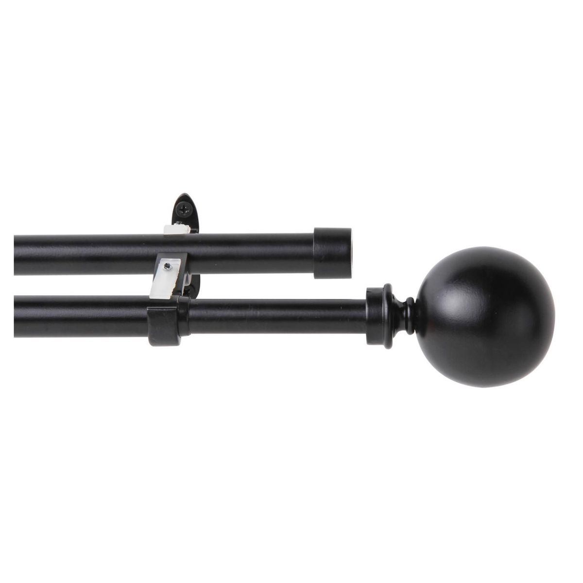 Kit Varão de Cortina Bola Preto 19/16mm, marca Just Home Collection - Foto Principal