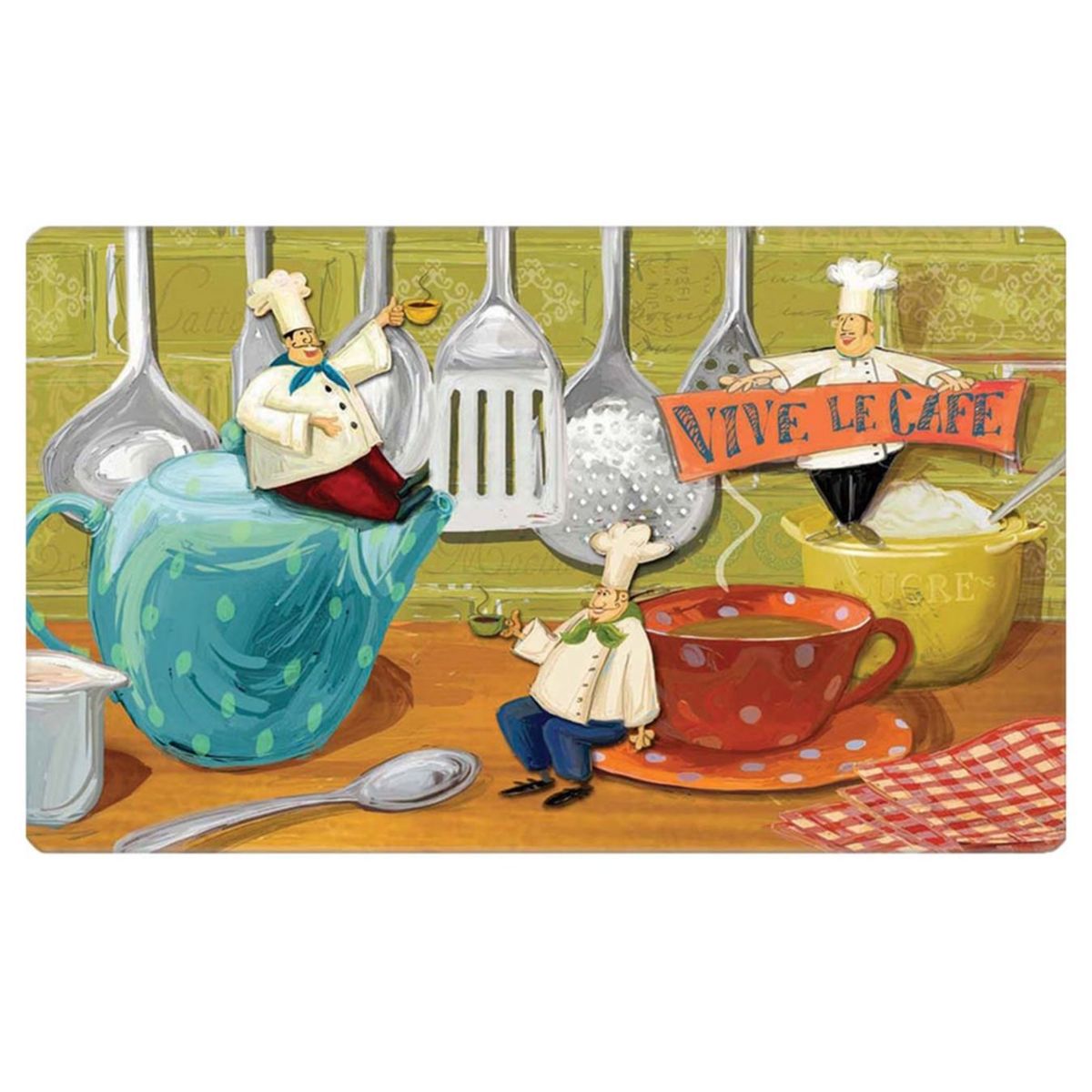 Tapete de Cozinha Vive Le, Café, marca Just Home Collection - Foto Principal