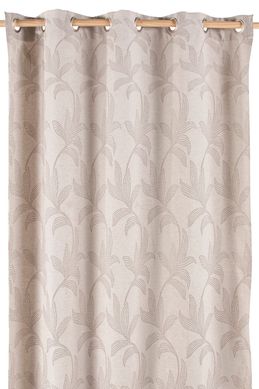 Cortina Flores 2 Folhas Chocolate Cinza135X230cm