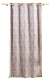 Cortina Flores 2 Folhas Natural Cinza135X230cm