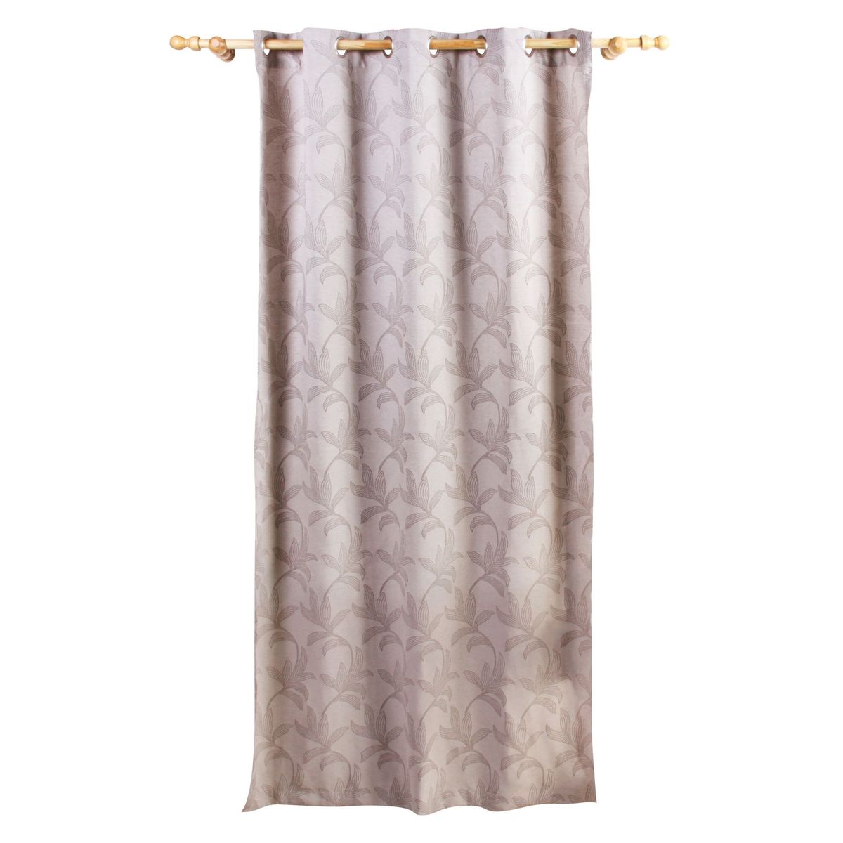 Cortina Flores 2 Folhas Natural Cinza135X230cm, marca Just Home Collection - Foto Principal