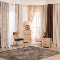 Cortina 1 Folha 220x140cm Voil Trabalhado Toby Branco Just Home Collection