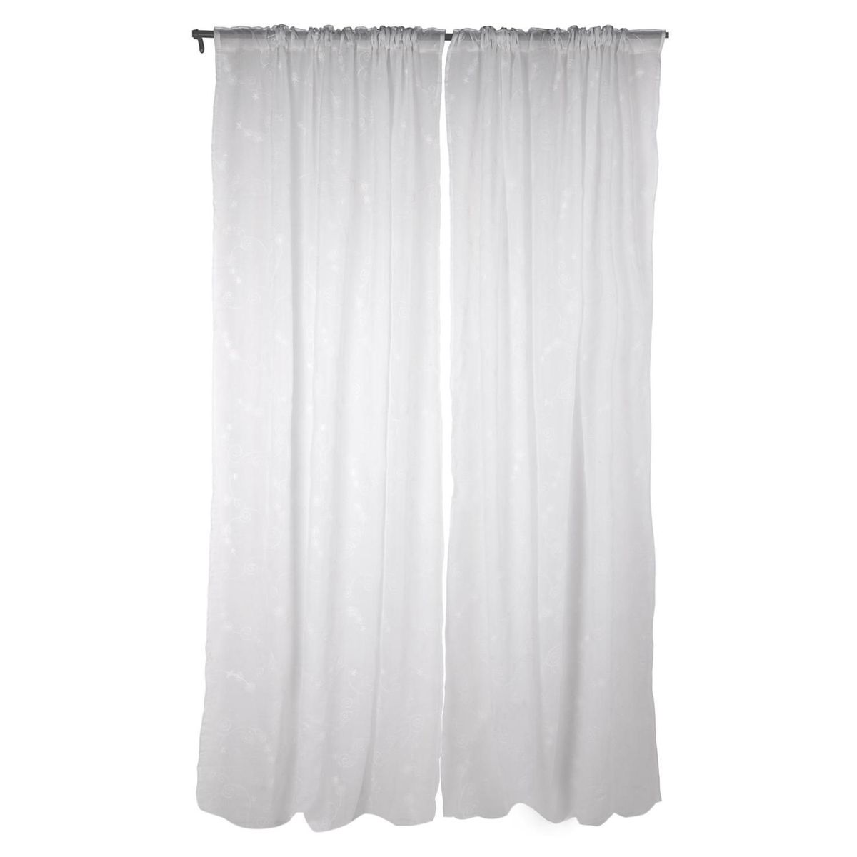 Cortina 230x280cm Voil Bordada Flor Branco Just Home Collection, marca Just Home Collection - Foto Principal