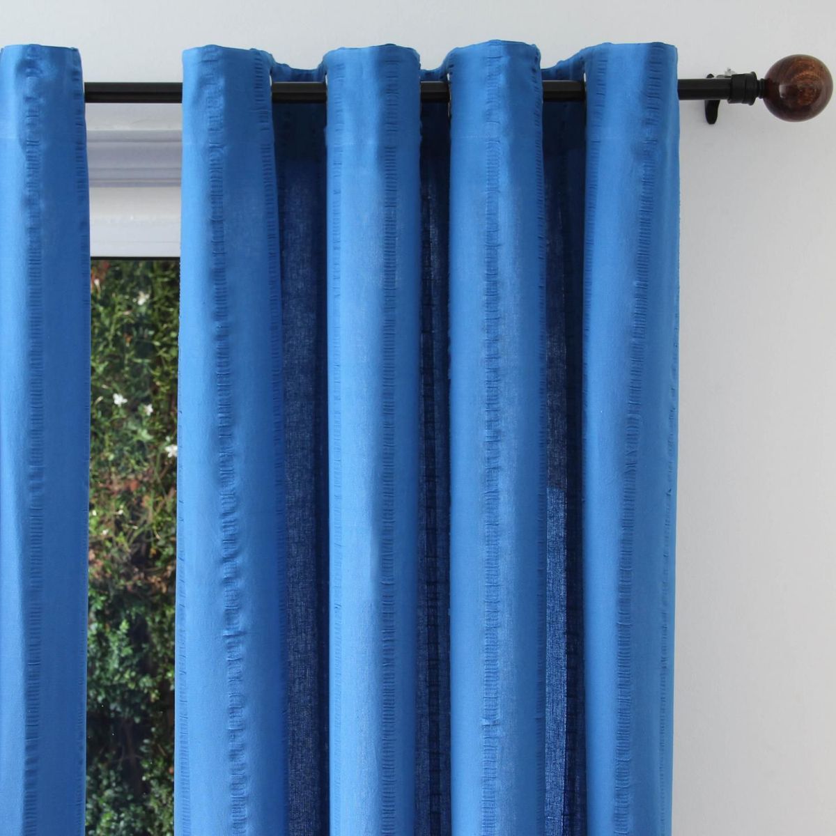 Cortina de Algodão 2 Folhas 150x230cm Azul, marca Just Home Collection - Foto 2