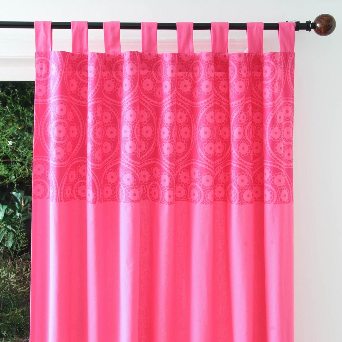Cortina Estampada Rosa150x230cm Just Home Collection, marca Just Home Collection - Foto 2