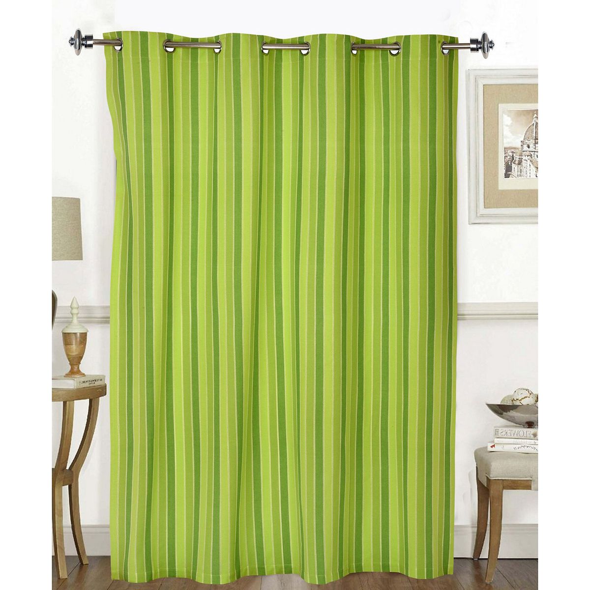 Cortina Listra Verde 150X230cm, marca Just Home Collection - Foto 2