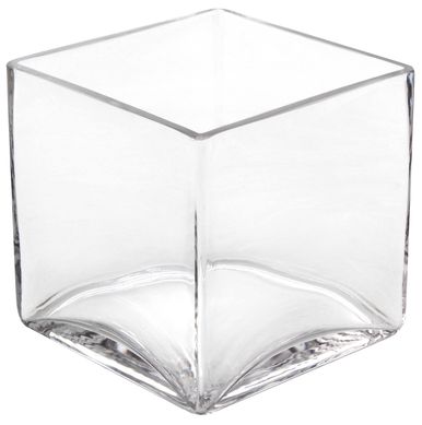 Vaso Cubo, Transparente, 12x12x12H, Home Collection - Baobei