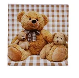 Tela Urso Sentado Verde 20x20cm