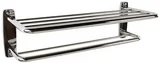 Toalheiro Barra Duplo D00536 Sensi d'Acqua Basic Prata