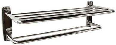 Toalheiro Barra Duplo D00536 Sensi d'Acqua Basic Prata