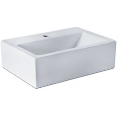 Cuba de Apoio com Mesa Retangular 43x31cm Branca Milan Sensi D'acqua
